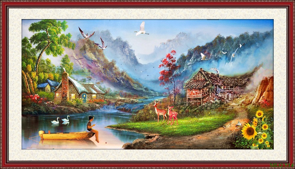 Tranh sơn dầu làng quê MLQ-514